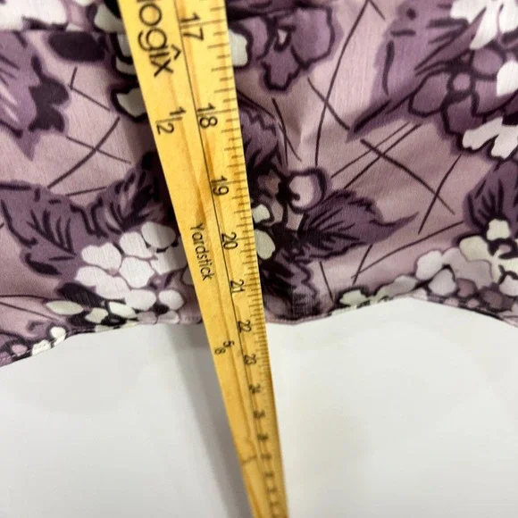Ann Taylor Loft 8P Purple Floral Blouse Sleeveless Romantic Feminine Career Chic - Picture 5 of 7